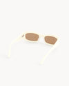 Port Tanger Visited By Our Legacy Raptor Sunglasses in White Acetate and Tobacco Lenses 3