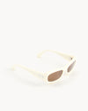 Port Tanger Visited By Our Legacy Raptor Sunglasses in White Acetate and Tobacco Lenses 2