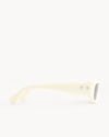 Port Tanger Visited By Our Legacy Raptor Sunglasses in White Acetate and Tobacco Lenses 4