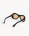 Port Tanger Soledad Sunglasses in Black Acetate and Amber Lenses 3