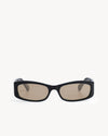 Port Tanger Leila Sunglasses in Black Acetate and Amber Lenses 1