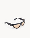 Port Tanger Malick Sunglasses in Black Acetate and Amber Lenses 2