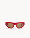 Port Tanger Malick Sunglasses in Incense Red Acetate and Tobacco Lenses 1