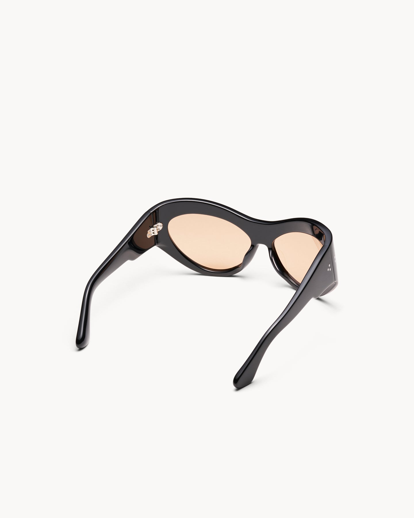Port Tanger Darya Sunglasses in Black Acetate and Amber Lenses 3