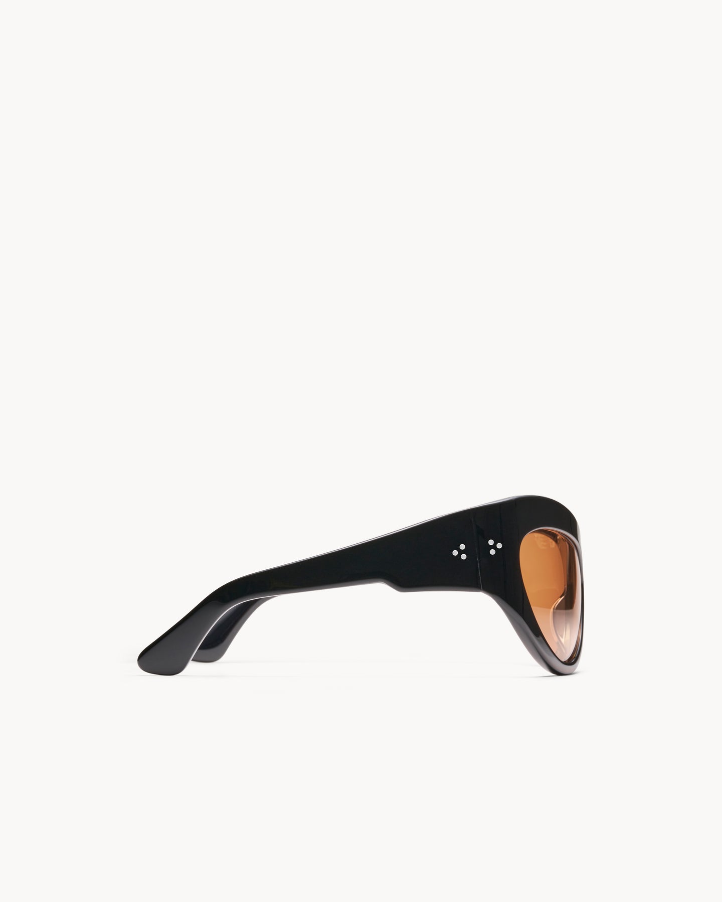 Port Tanger Darya Sunglasses in Black Acetate and Amber Lenses 4