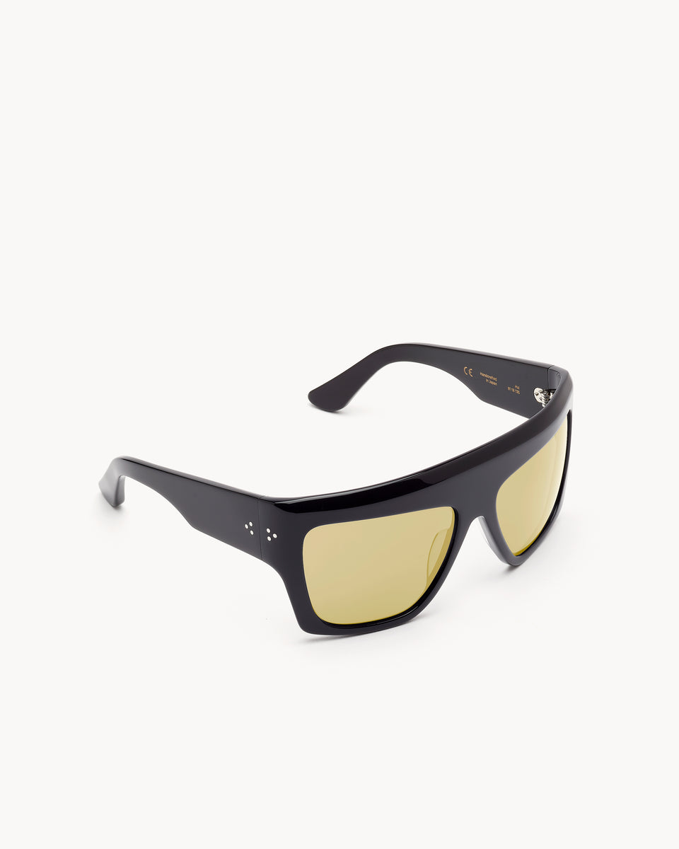 Hal | Black Acetate | Warm Olive Lens | Port Tanger