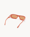 Port Tanger Ghaib Sunglasses in Coral Red Acetate and Tobacco Lenses 3