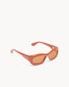 Port Tanger Ghaib Sunglasses in Coral Red Acetate and Tobacco Lenses 2