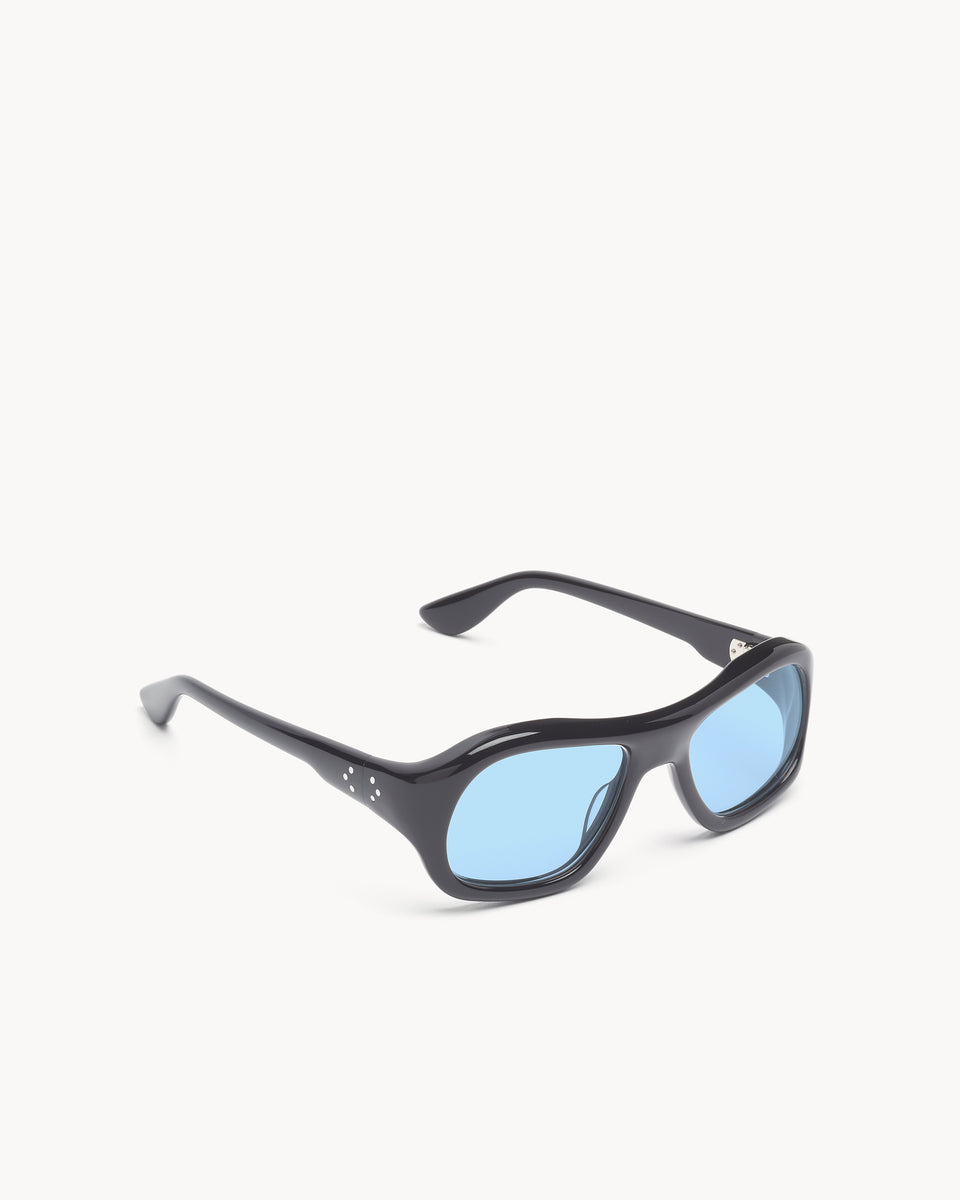 Gray | Black Acetate | Rif Blue Lens | Port Tanger Sunglasses