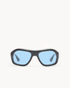 Port Tanger Gray Sunglasses in Black Acetate and Rif Blue Lenses 1
