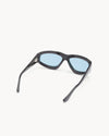 Port Tanger Irfan Sunglasses in Black Acetate and Rif Blue Lenses 3