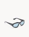 Port Tanger Irfan Sunglasses in Black Acetate and Rif Blue Lenses 2