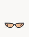 Port Tanger Fanna Sunglasses in Black Acetate and Amber Lenses 1