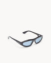 Port Tanger Uns Sunglasses in Black Acetate and Rif Blue Lenses 2