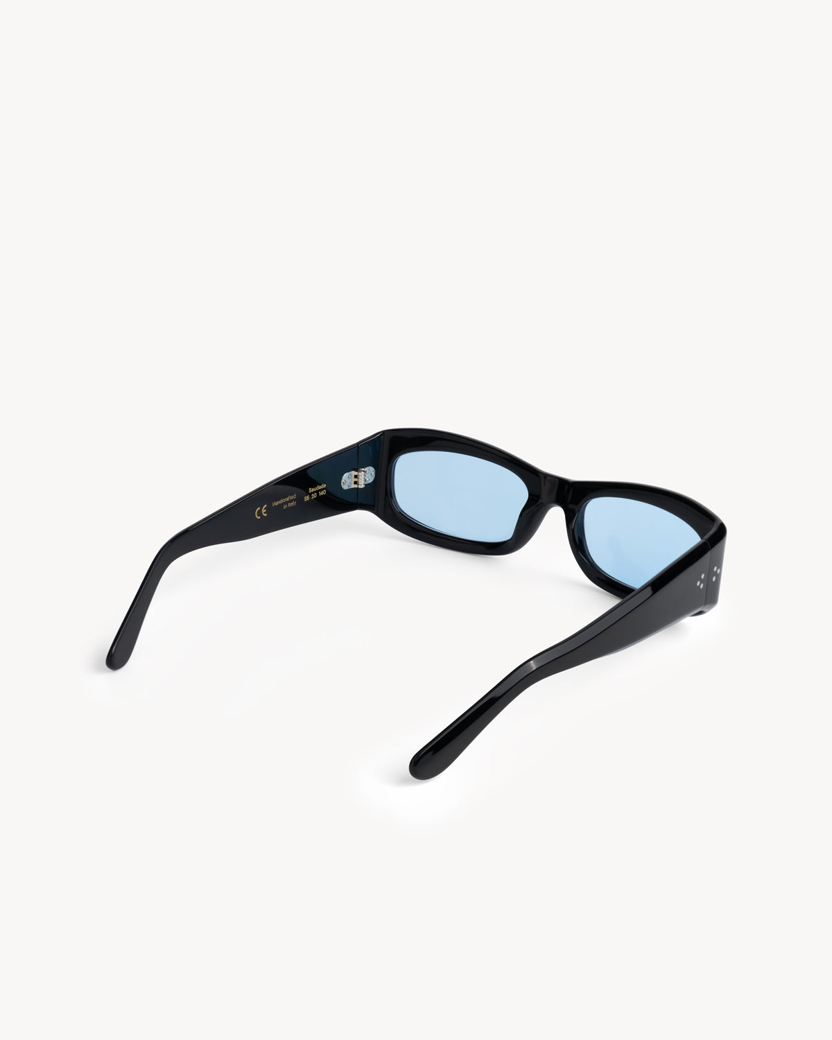 Port Tanger Saudade Sunglasses in Black Acetate and Rif Blue Lenses 3