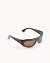 Port Tanger Visited By Our Legacy Raven Sunglasses in Havana Acetate and Tobacco Lenses 2