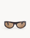 Port Tanger Visited By Our Legacy Raven Sunglasses in Havana Acetate and Tobacco Lenses 1