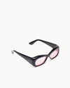 Lydia | Black Acetate | Rose Lens