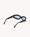 Port Tanger Summa Sunglasses in Black Acetate and Rif Blue Lenses 3