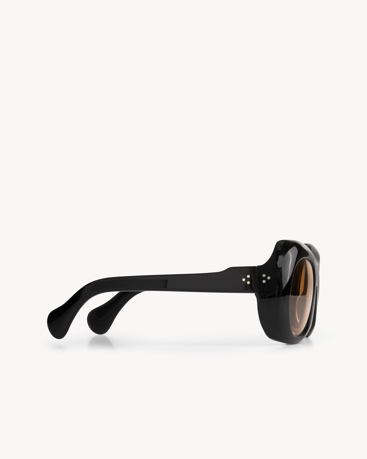 Port Tanger Soledad Sunglasses in Black Acetate and Amber Lenses 4