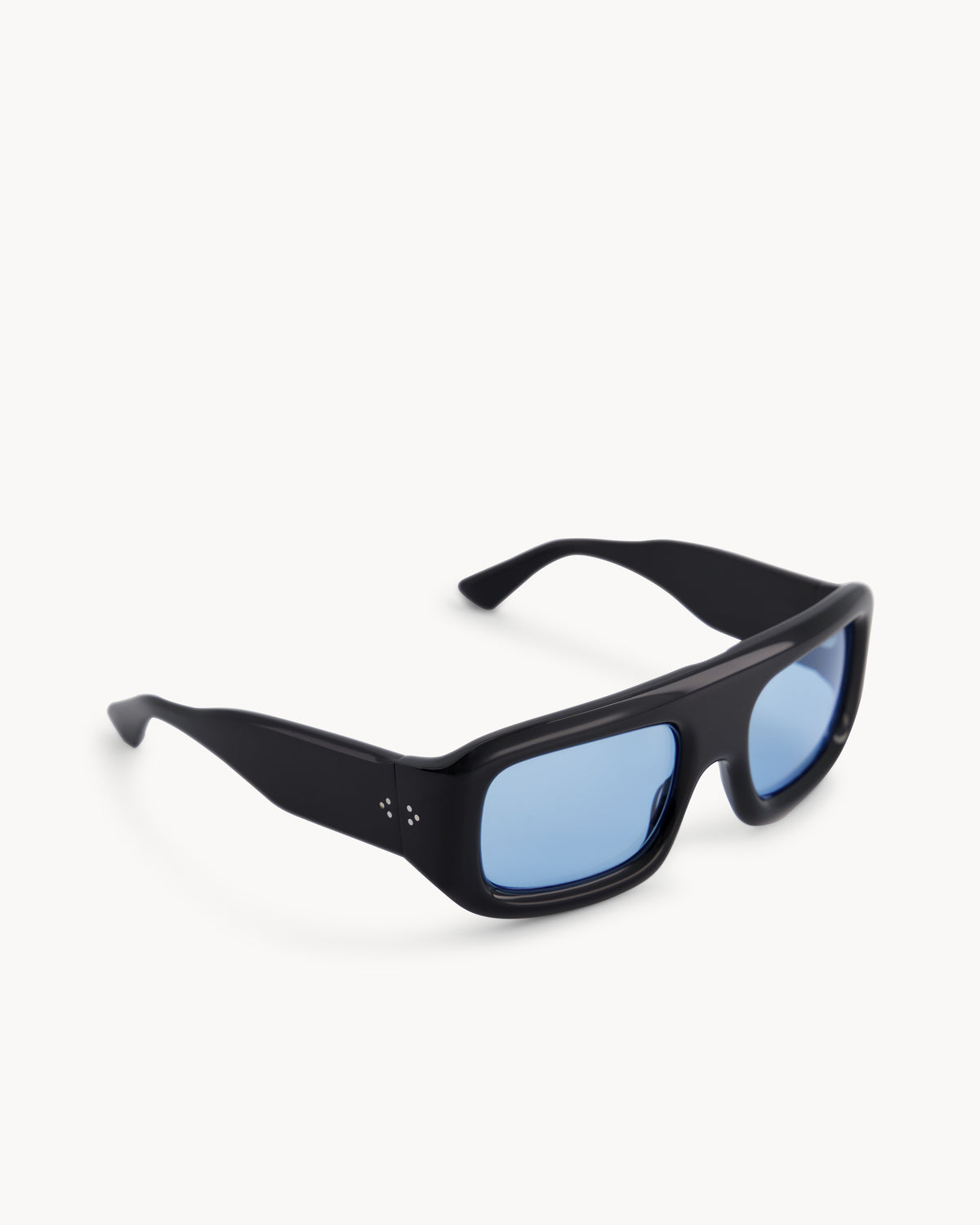 Port Tanger Mauretania Sunglasses in Black Acetate and Rif Blue Lenses 2