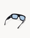 Port Tanger Mauretania Sunglasses in Black Acetate and Rif Blue Lenses 3