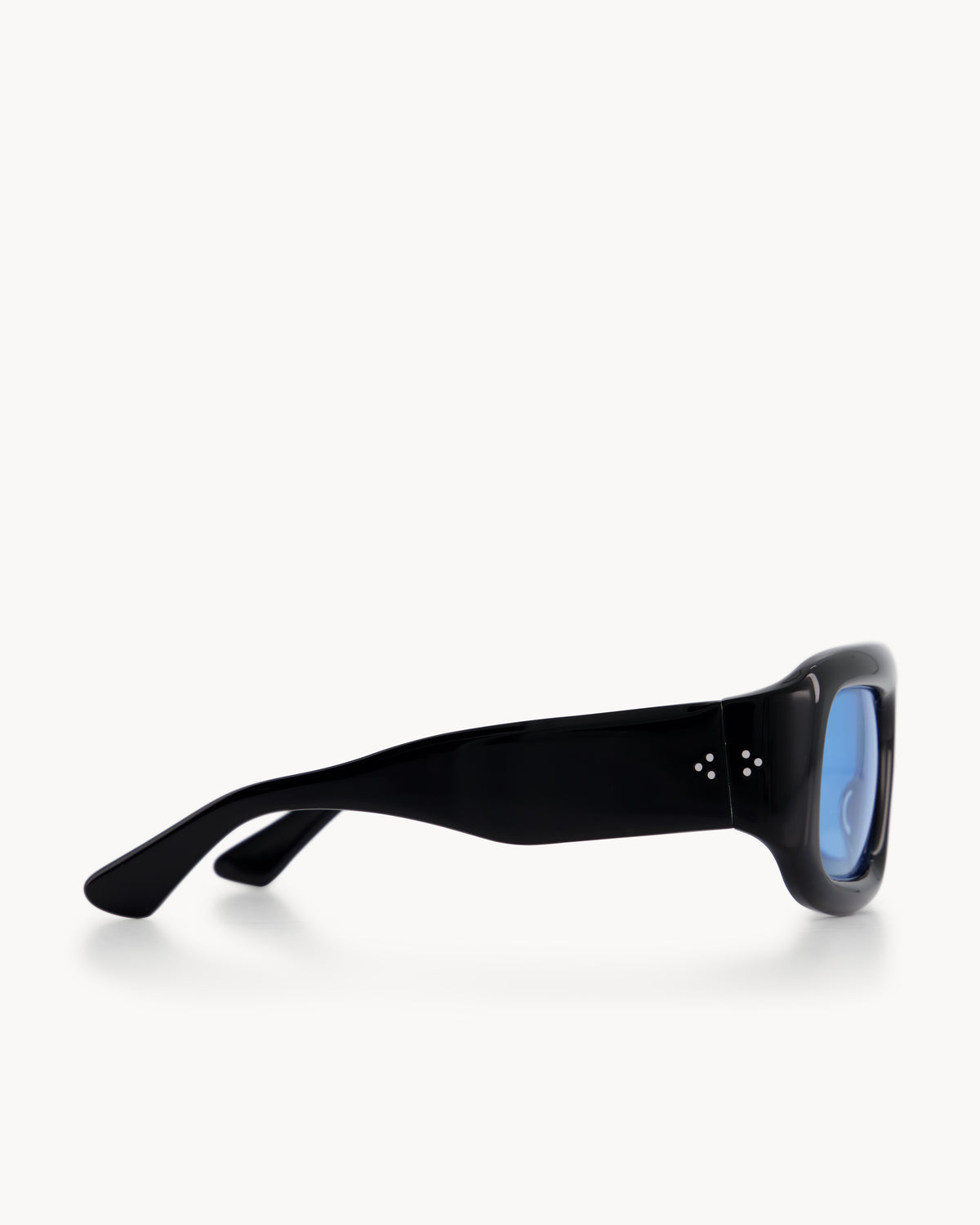 Port Tanger Mauretania Sunglasses in Black Acetate and Rif Blue Lenses 4
