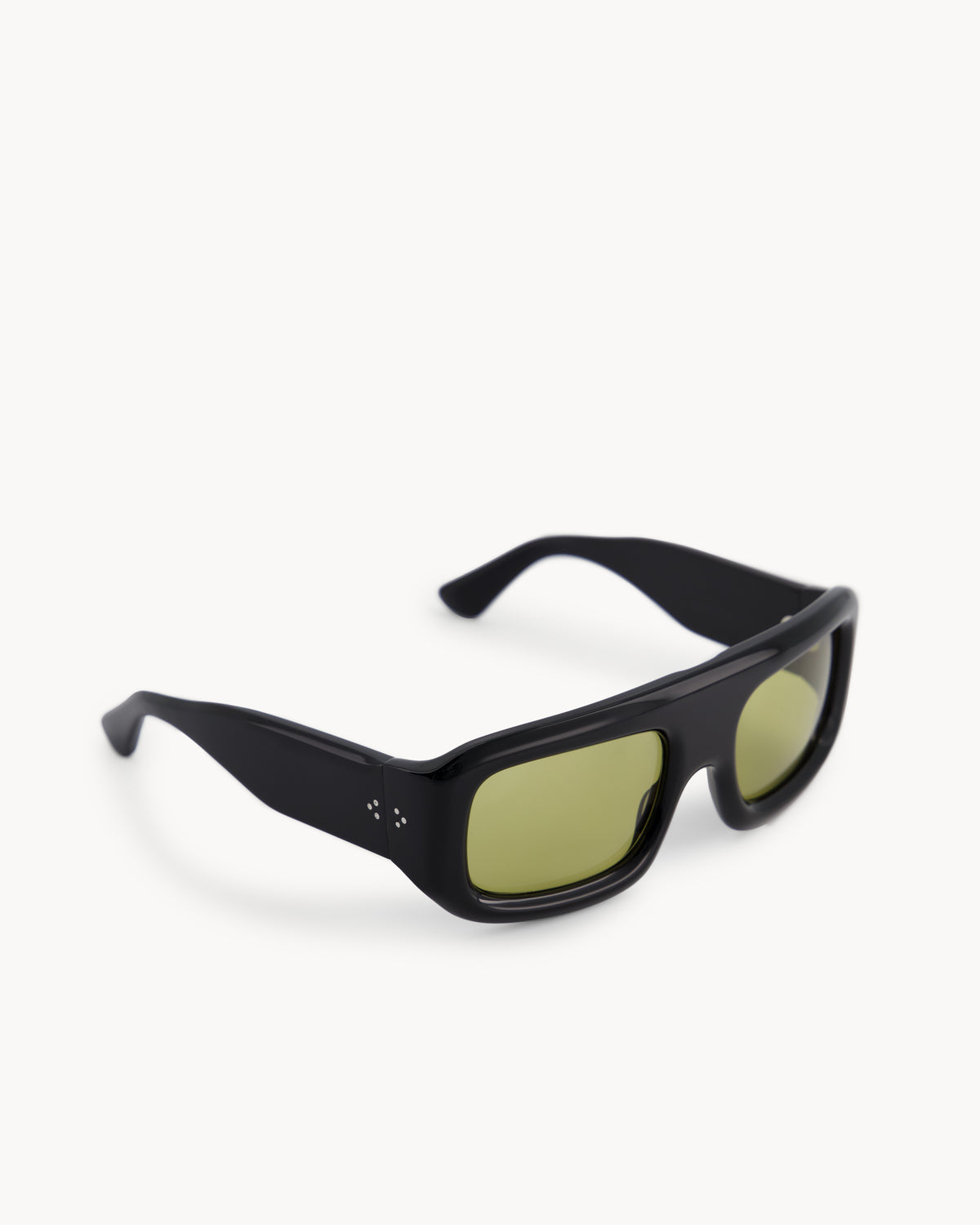 Port Tanger Mauretania Sunglasses in Black Acetate and Warm Olive Lenses 2