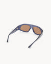 Port Tanger Irfan Sunglasses in Deep Blue Acetate and Tobacco Lenses 3
