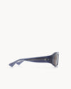Port Tanger Irfan Sunglasses in Deep Blue Acetate and Tobacco Lenses 4