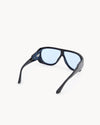 Port Tanger Gambia Sunglasses in Black Acetate and Rif Blue Lenses 3
