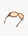 Port Tanger Nunny Sunglasses in Brown Acetate and Light Brown Lenses 3