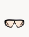 Port Tanger Saraa Sunglasses in Black Acetate and Amber Lenses 1
