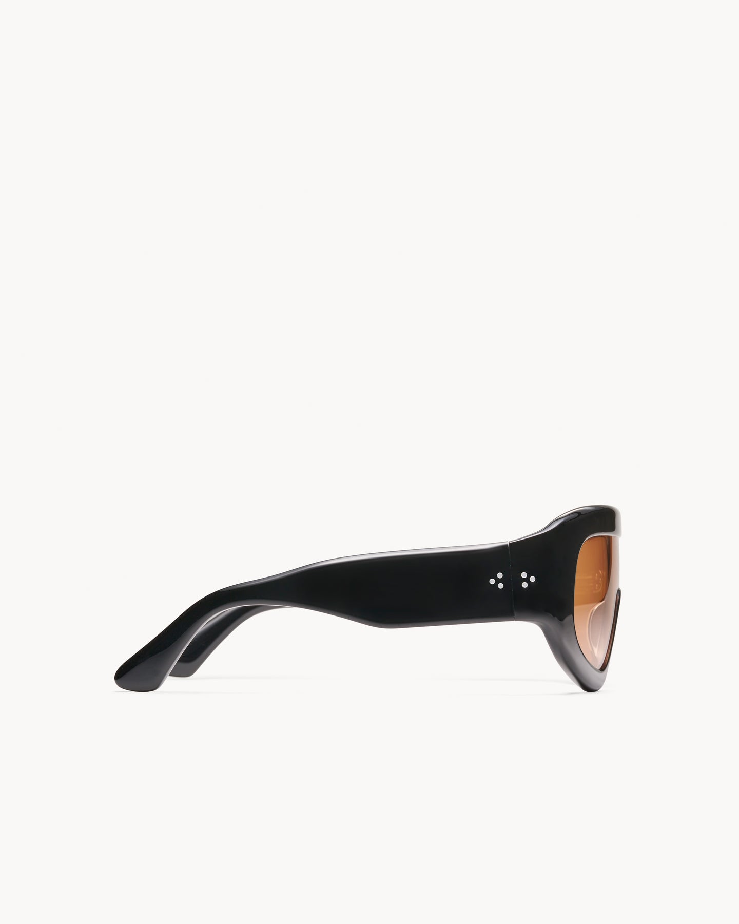 Port Tanger Saraa Sunglasses in Black Acetate and Amber Lenses 4