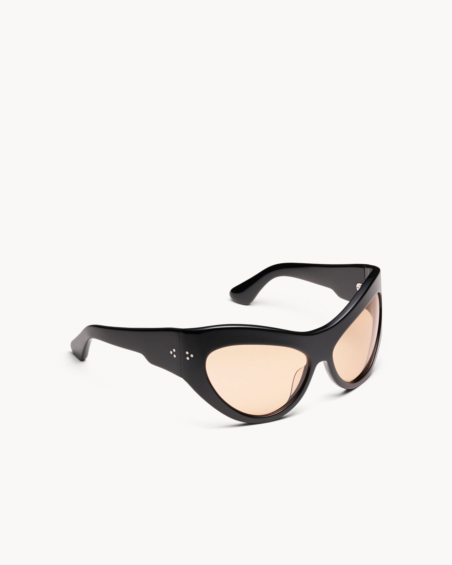Port Tanger Darya Sunglasses in Black Acetate and Amber Lenses 2