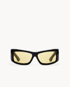 Port Tanger Hads Sunglasses in Black Acetate and Warm Olive Lenses 1