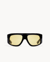 Port Tanger Dhat Sunglasses in Black Acetate and Warm Olive Lenses 1