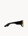 Port Tanger Dhat Sunglasses in Black Acetate and Warm Olive Lenses 4