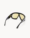 Port Tanger Mari Sunglasses in Black Acetate and Warm Olive Lenses 3