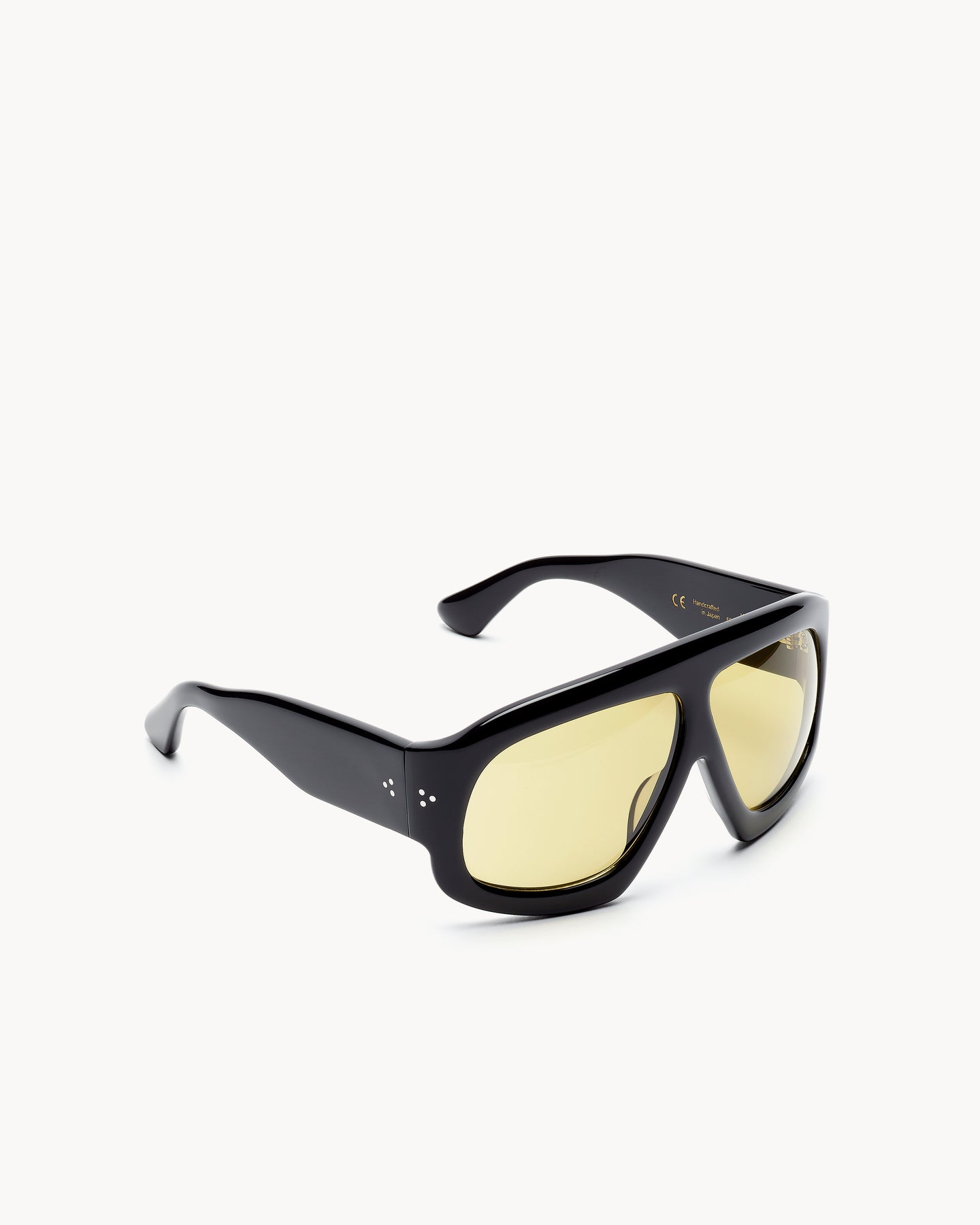 Port Tanger Mari Sunglasses in Black Acetate and Warm Olive Lenses 2