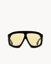 Port Tanger Mari Sunglasses in Black Acetate and Warm Olive Lenses 1