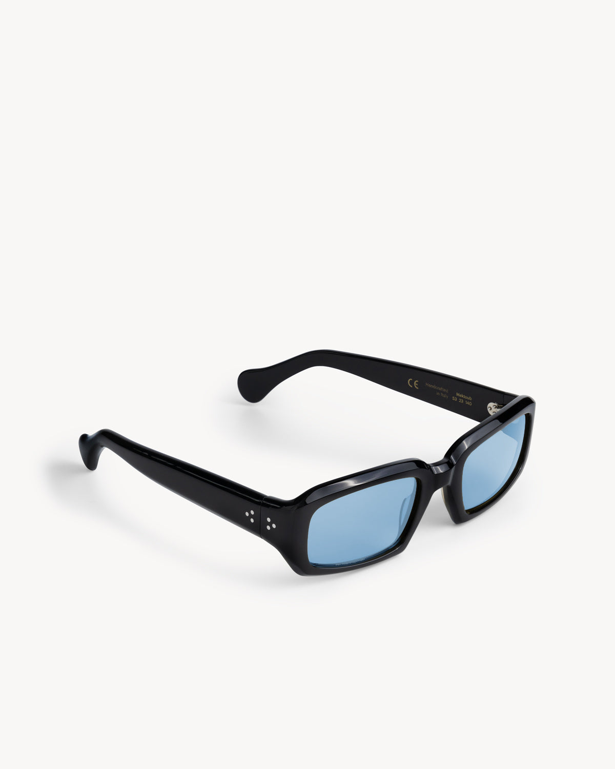 Port Tanger Mektoub Sunglasses in Black Acetate and Rif Blue Lenses 2