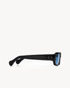 Port Tanger Mektoub Sunglasses in Black Acetate and Rif Blue Lenses 4
