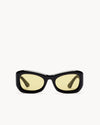 Port Tanger Tangerine Sunglasses in Black Acetate and Warm Olive Lenses 1