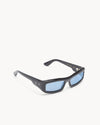 Port Tanger Daryan Sunglasses in Black Acetate and Rif Blue Lenses 2