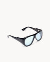 Gambia | Black Acetate | Rif Blue Lens
