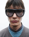 Gambia | Black Acetate | Rif Blue Lens