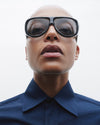 Gambia | Black Acetate | Rif Blue Lens