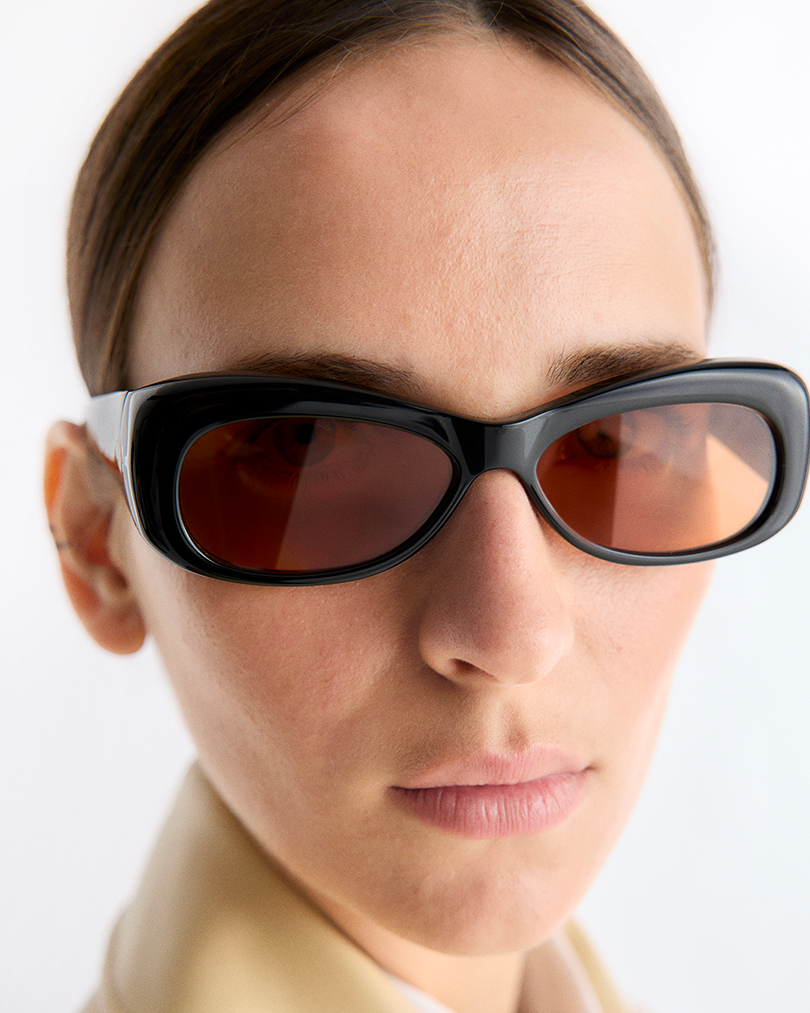 唐三彩 Lydia | Black Acetate | Caramel Lens | Port Tanger Sunglasses