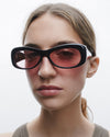 Lydia | Black Acetate | Rose Lens